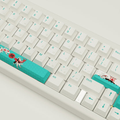 Koi Hiragana Design Keycaps and Mechanical Keyboard