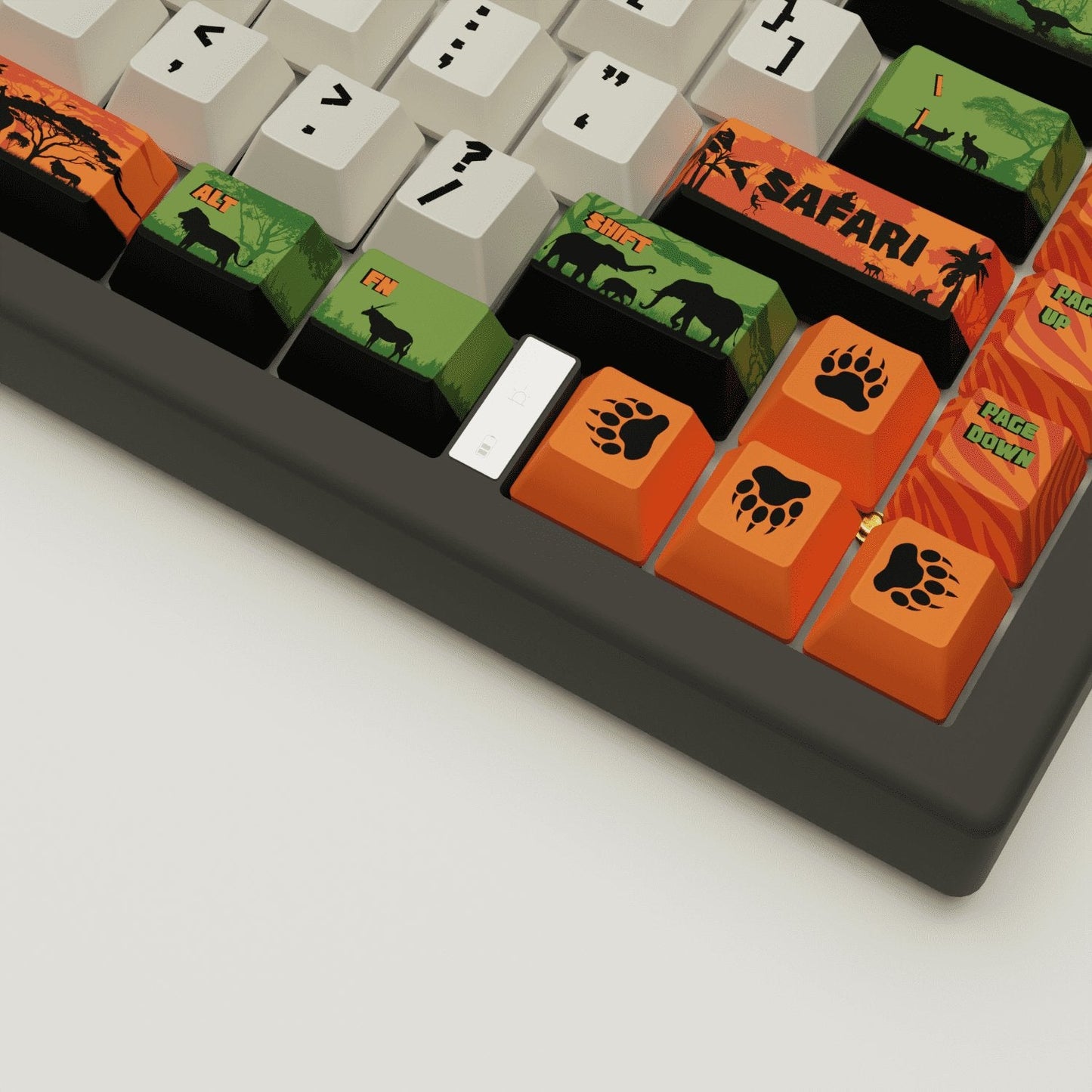 Safari Design Keycaps and Mechanical Keyboard
