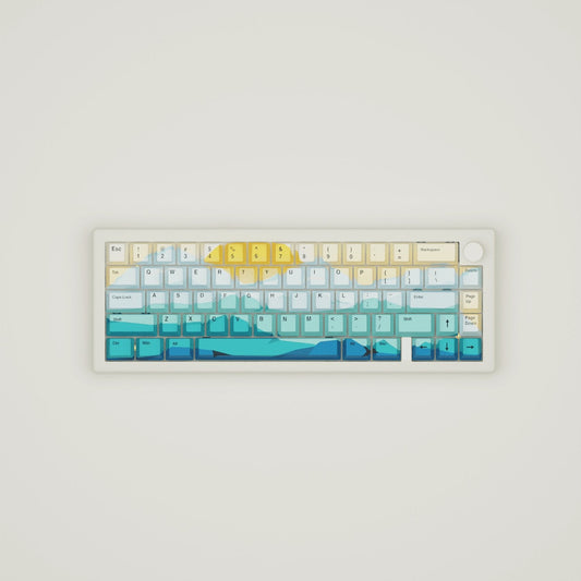 Sunset Design Keycaps and Mechanical Keyboard